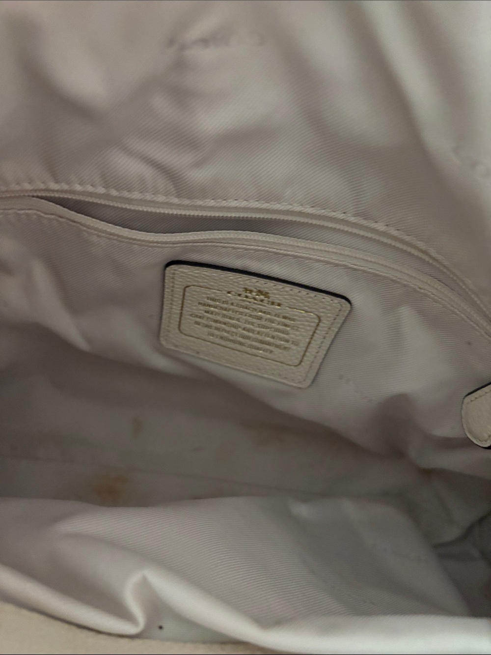 Coach White Pebbled Leather Hobo with Gold Floral Stud Accents - Picture 8 of 13